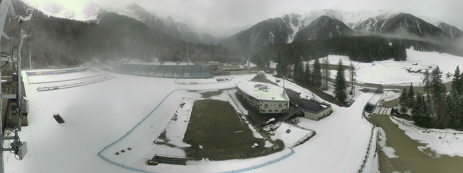 Archived image Webcam Antholz: biathlon stadium