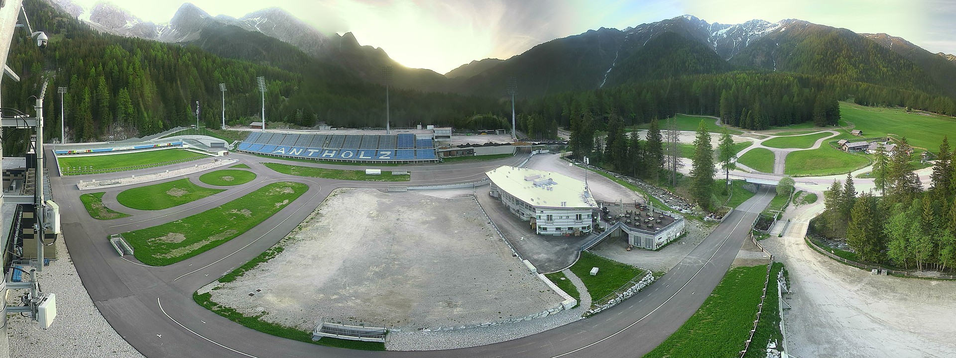 Archived image Webcam Antholz: biathlon stadium