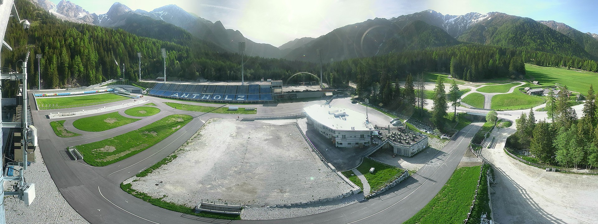 Archived image Webcam Antholz: biathlon stadium