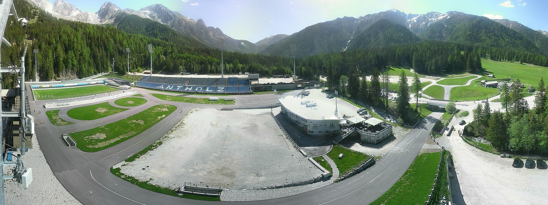 Archived image Webcam Antholz: biathlon stadium