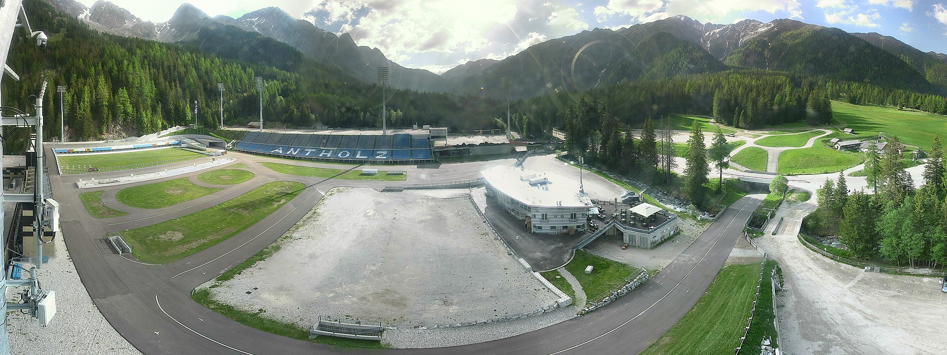 Archived image Webcam Antholz: biathlon stadium
