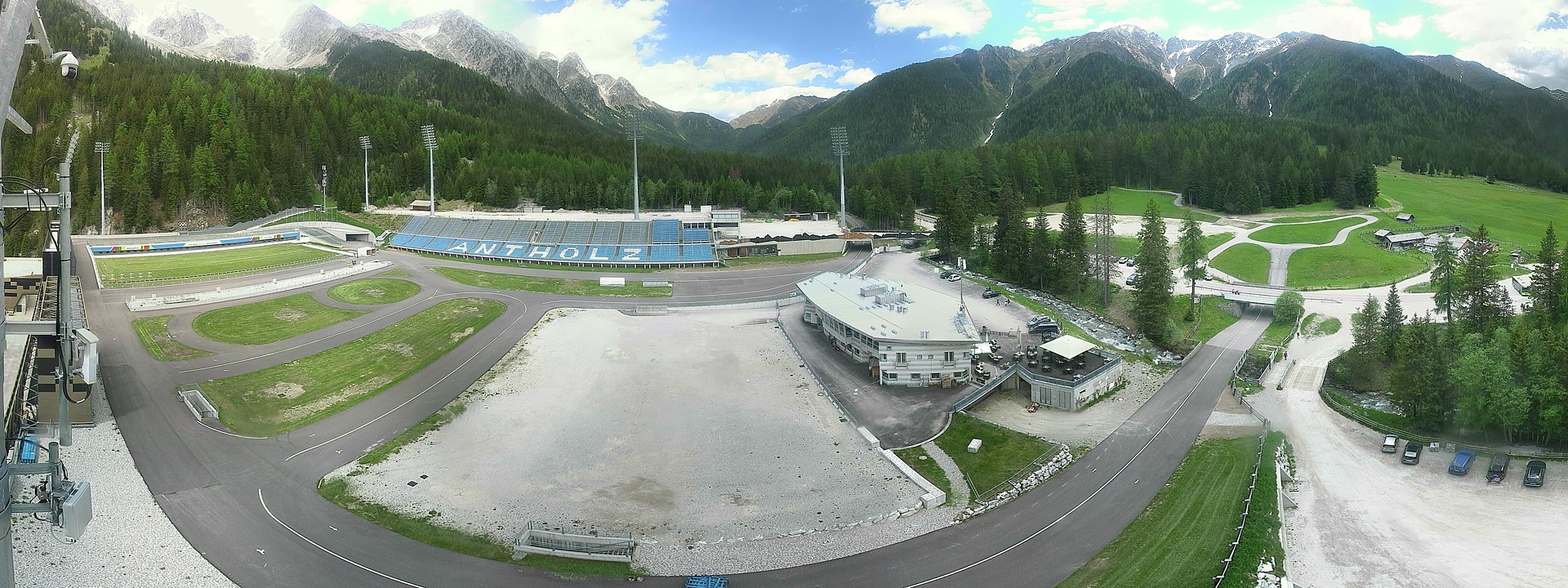 Archived image Webcam Antholz: biathlon stadium
