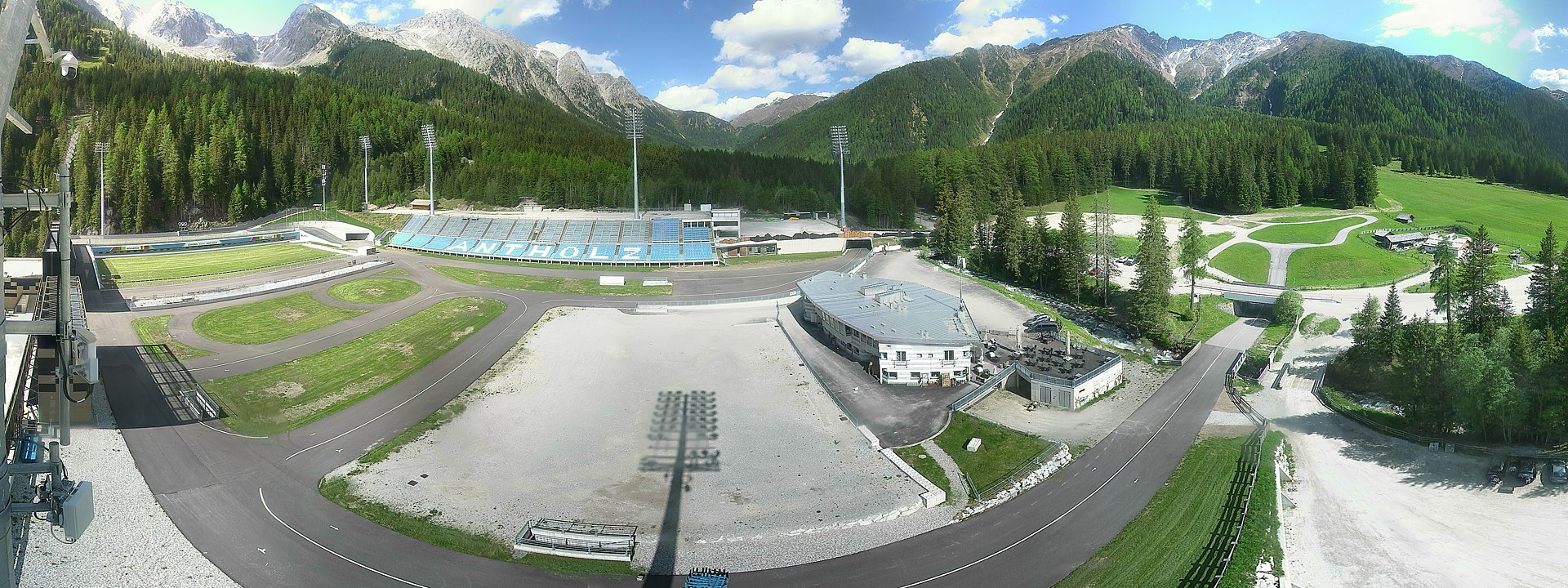 Archived image Webcam Antholz: biathlon stadium