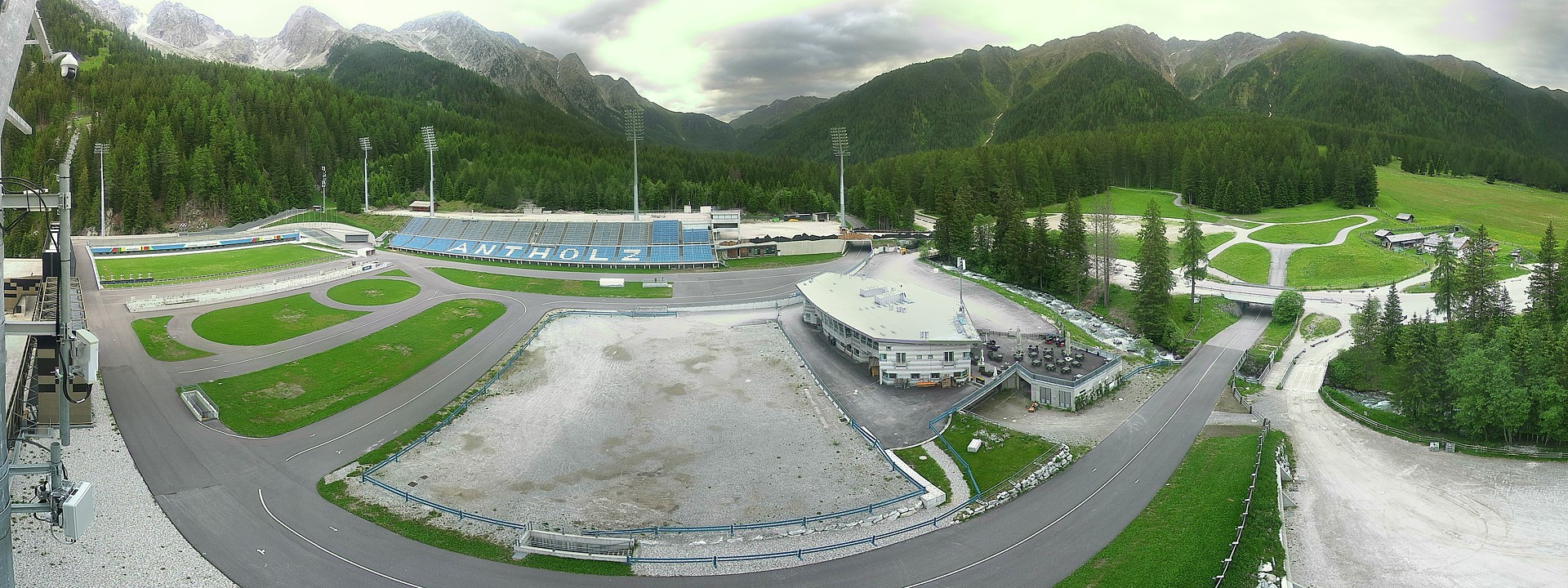 Archived image Webcam Antholz: biathlon stadium