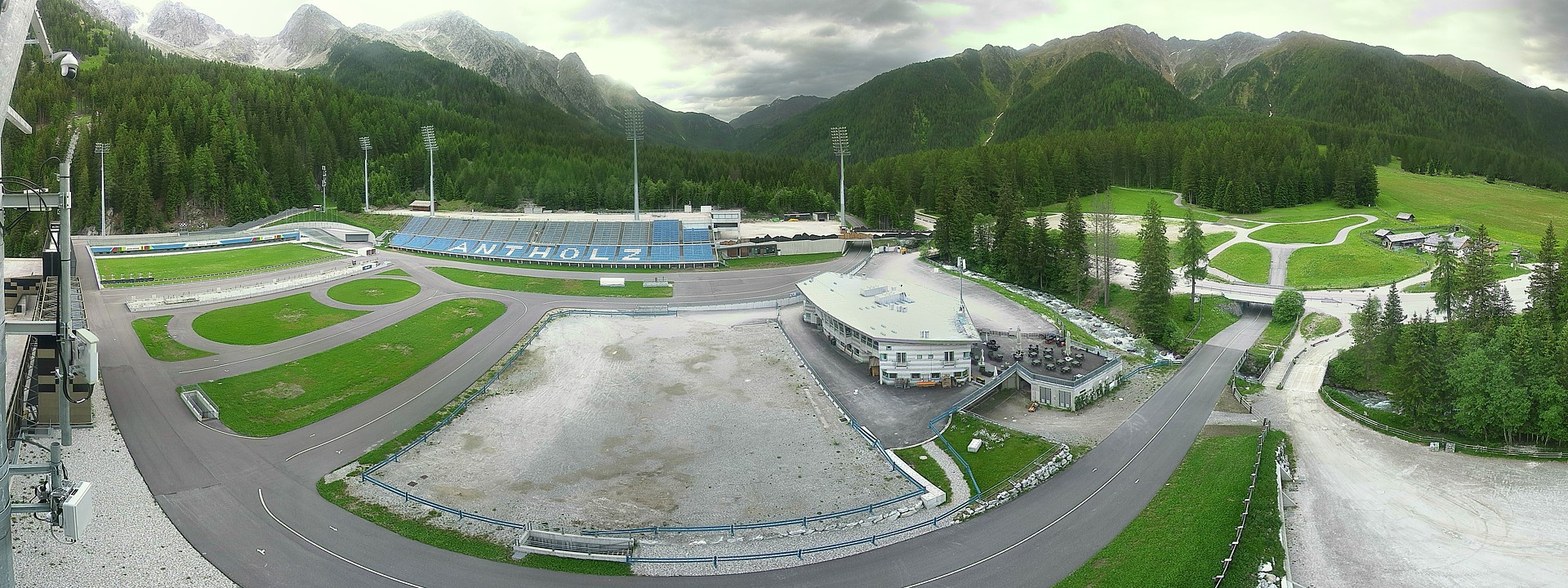 Archived image Webcam Antholz: biathlon stadium