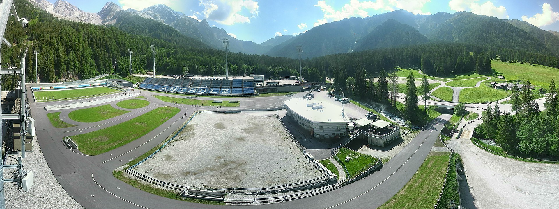 Archived image Webcam Antholz: biathlon stadium