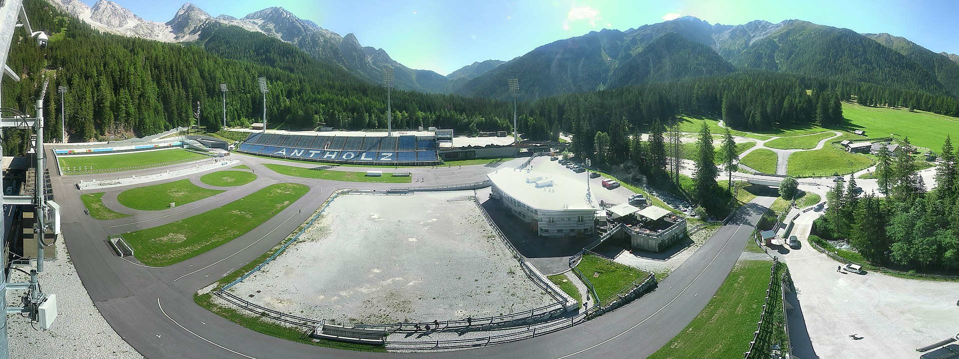 Archived image Webcam Antholz: biathlon stadium