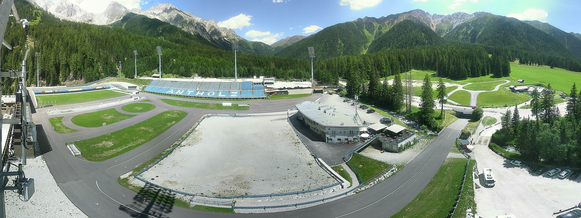 Archived image Webcam Antholz: biathlon stadium