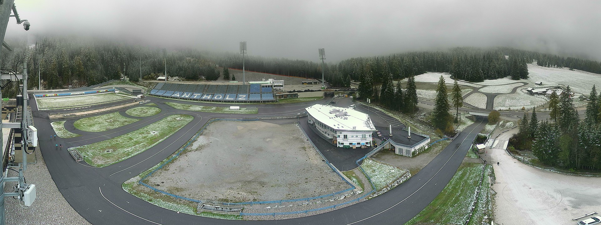 Archived image Webcam Antholz: biathlon stadium