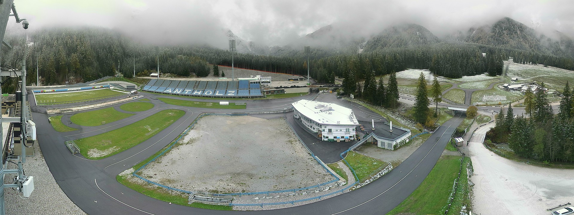 Archived image Webcam Antholz: biathlon stadium