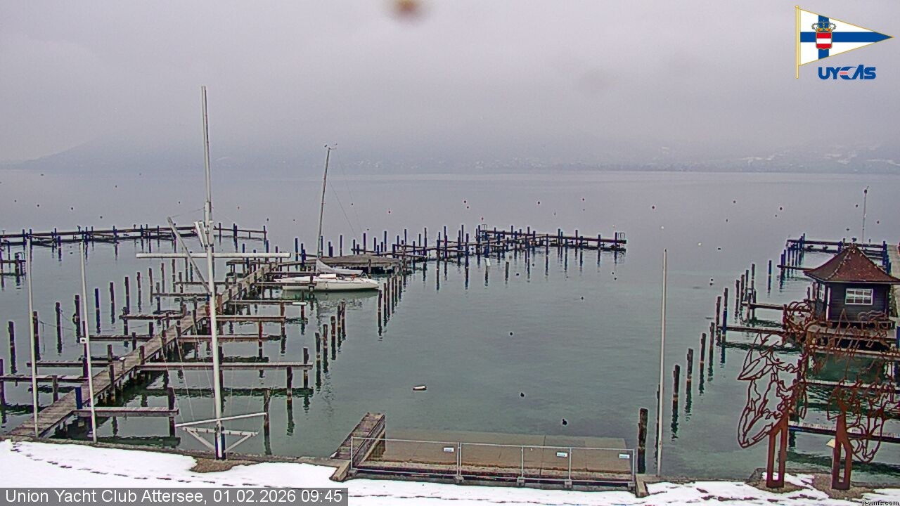 Archiv Foto Webcam Blick vom Union Yacht Club am Attersee