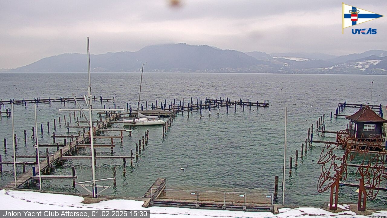 Archiv Foto Webcam Blick vom Union Yacht Club am Attersee