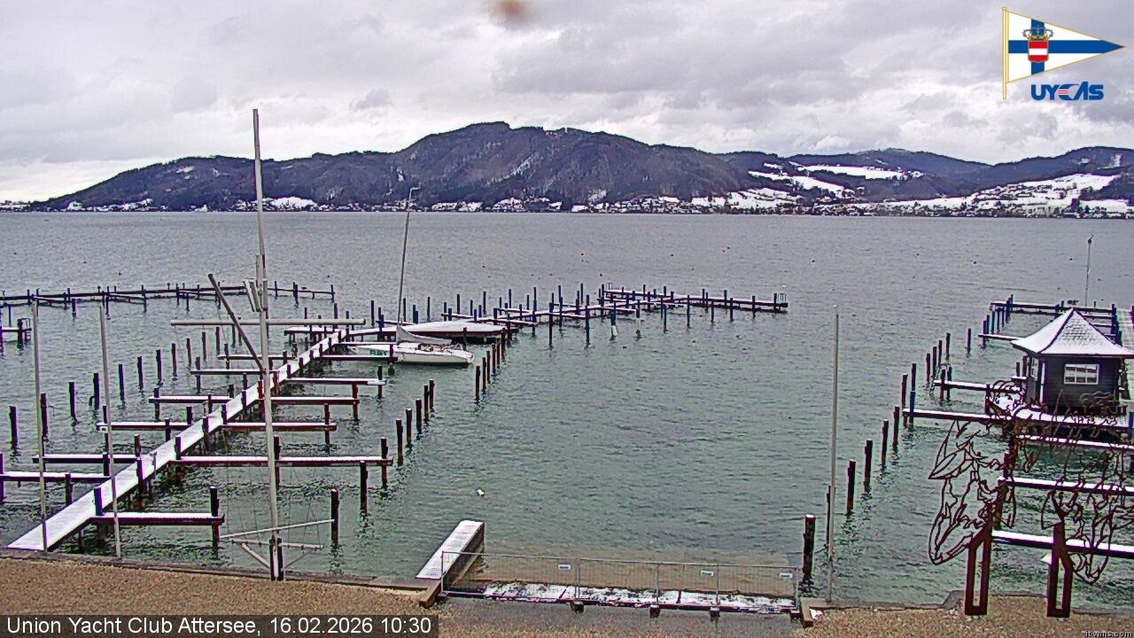 Archiv Foto Webcam Blick vom Union Yacht Club am Attersee