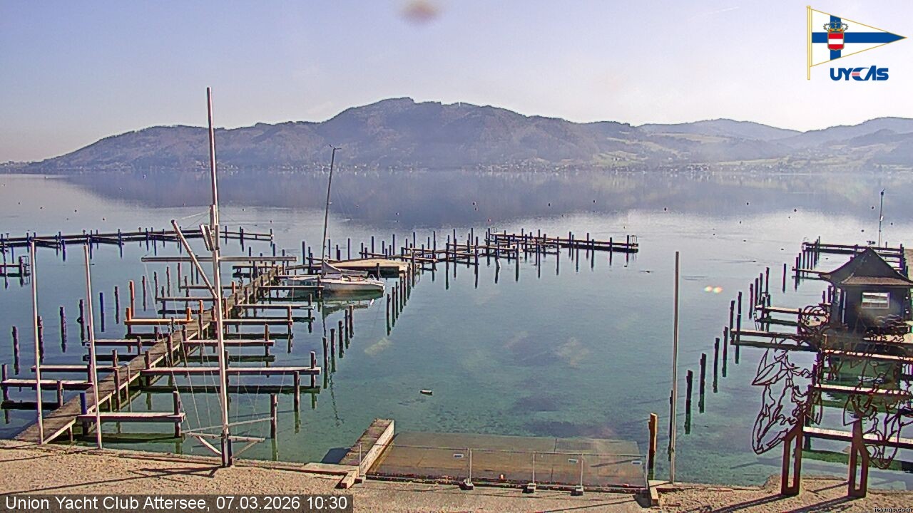 Archiv Foto Webcam Blick vom Union Yacht Club am Attersee