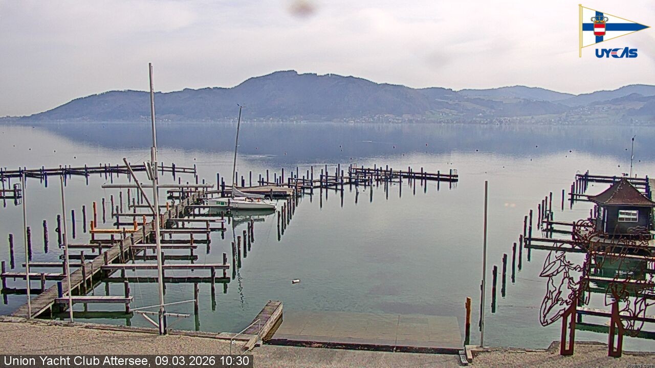 Archiv Foto Webcam Blick vom Union Yacht Club am Attersee