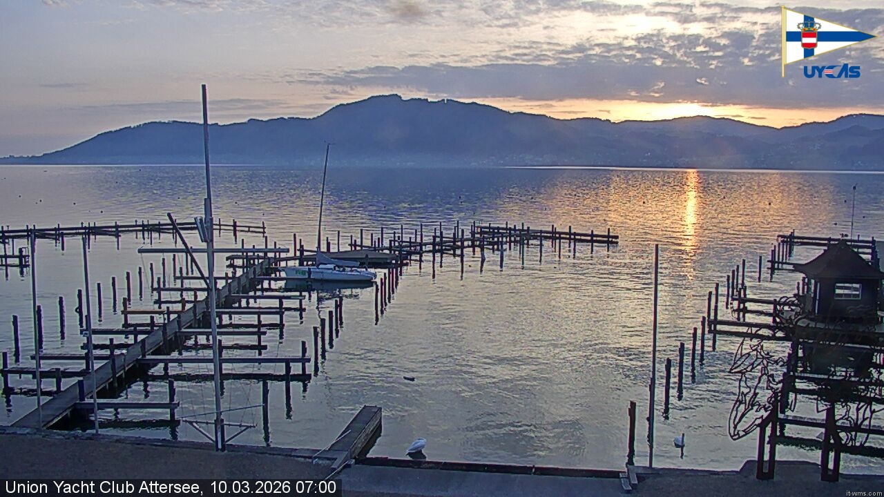 Archiv Foto Webcam Blick vom Union Yacht Club am Attersee