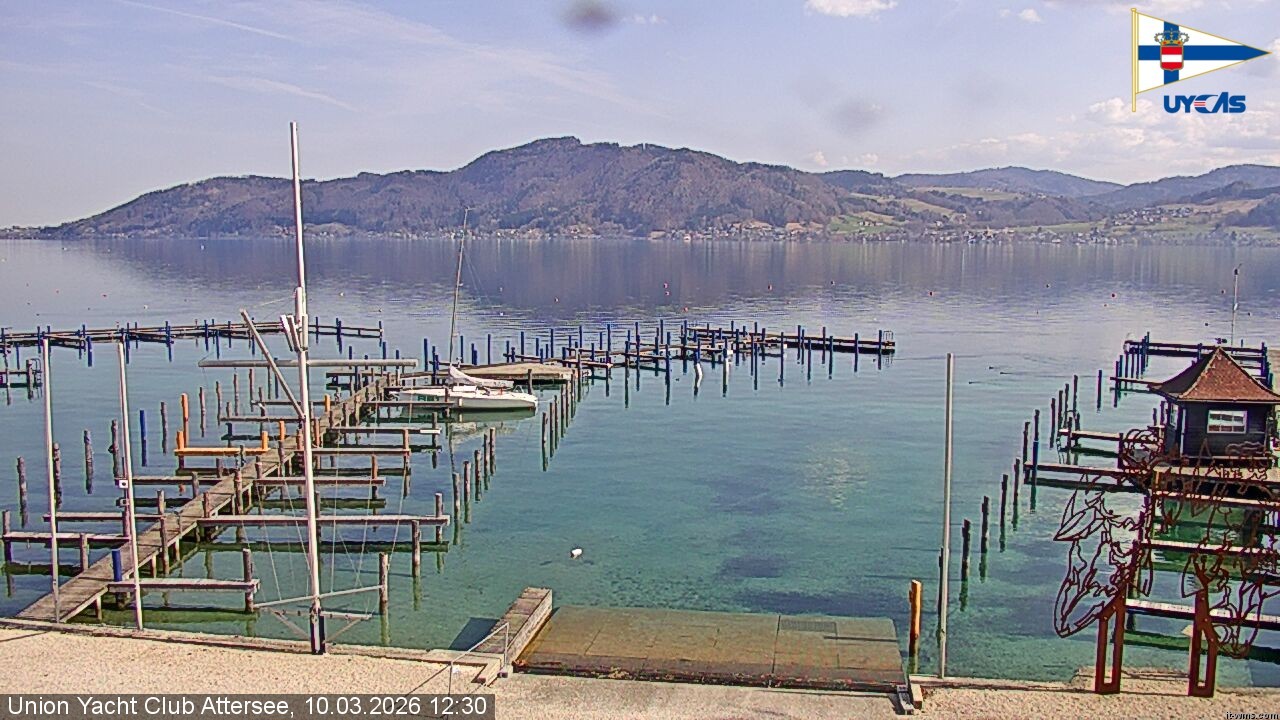 Archiv Foto Webcam Blick vom Union Yacht Club am Attersee