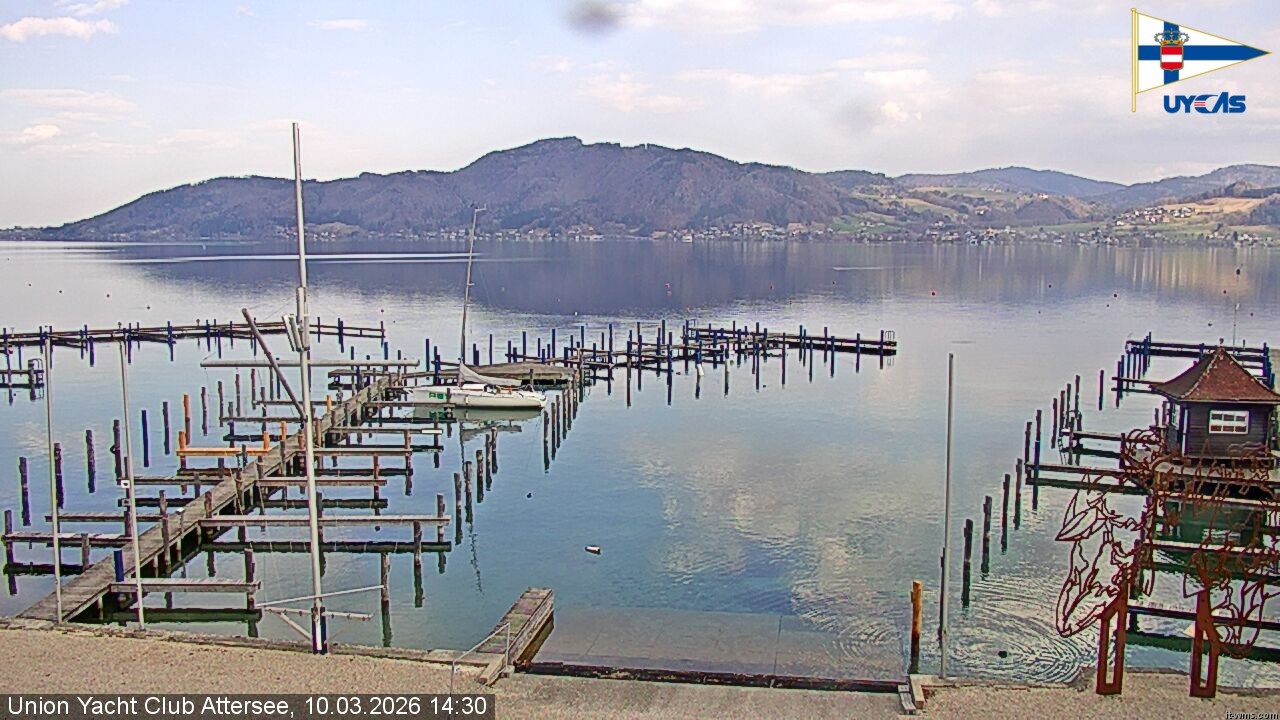 Archiv Foto Webcam Blick vom Union Yacht Club am Attersee