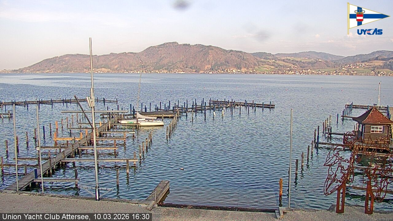Archiv Foto Webcam Blick vom Union Yacht Club am Attersee