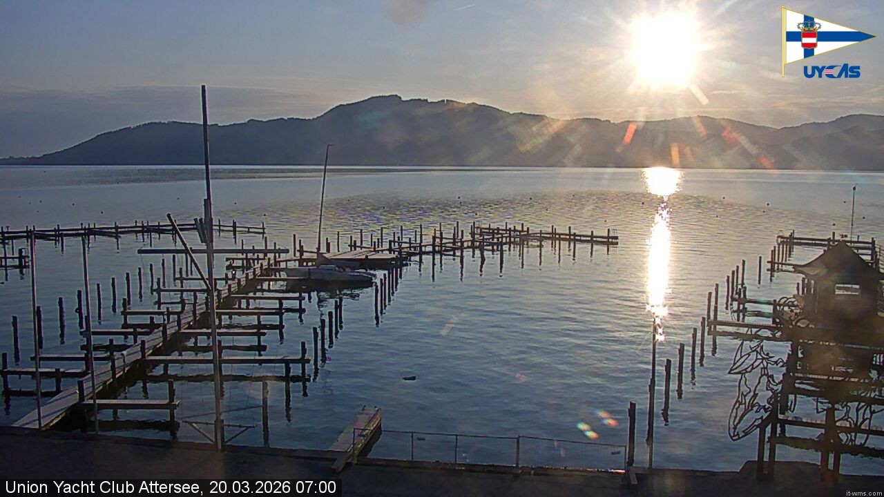 Archived image Webcam Attersee: View at Union Yacht Club