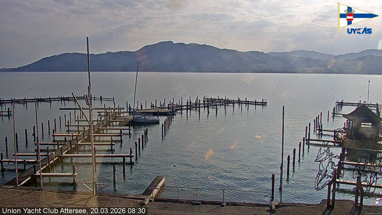 Archived image Webcam Attersee: View at Union Yacht Club