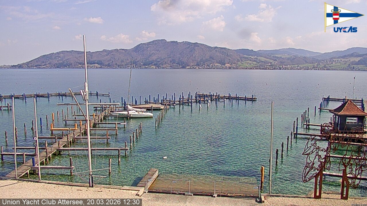 Archived image Webcam Attersee: View at Union Yacht Club