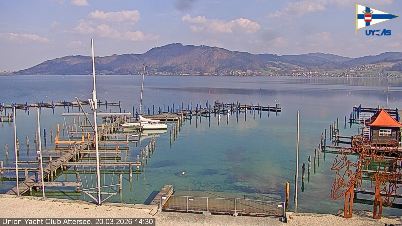 Archived image Webcam Attersee: View at Union Yacht Club