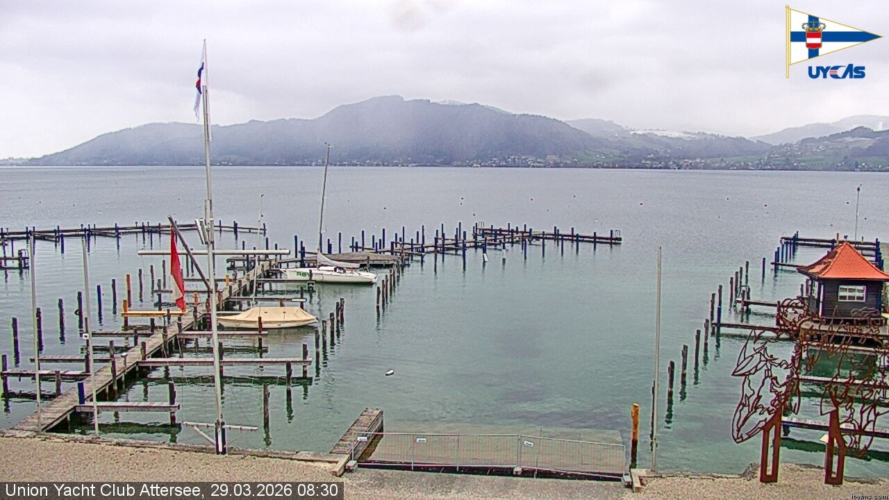 Archiv Foto Webcam Blick vom Union Yacht Club am Attersee
