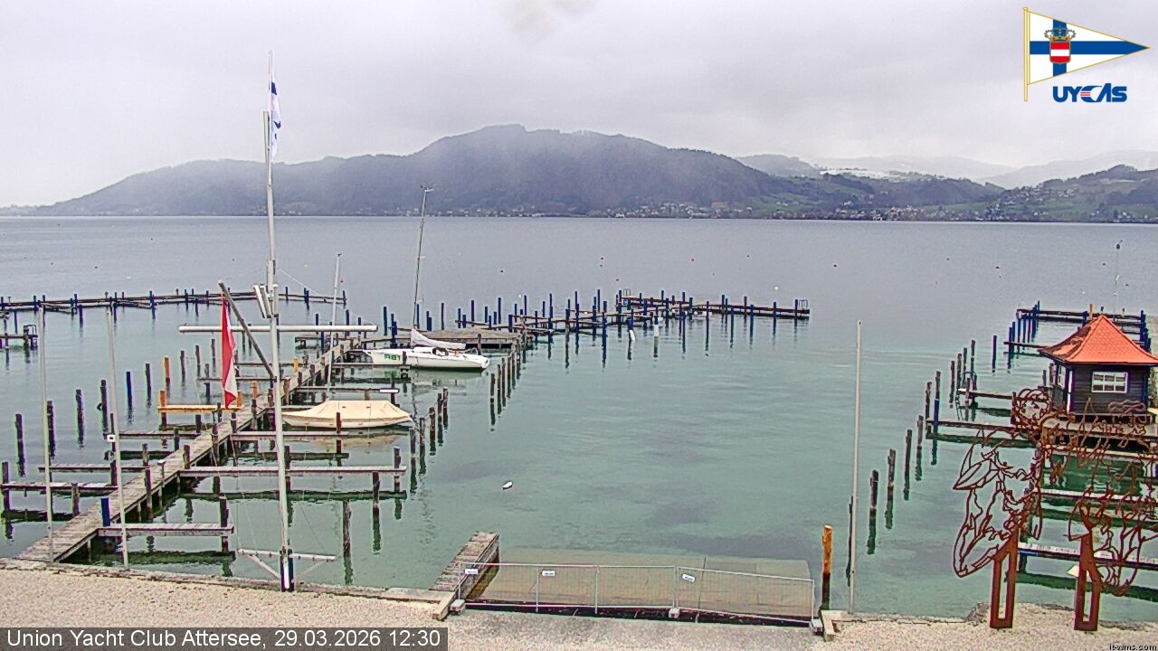 Archiv Foto Webcam Blick vom Union Yacht Club am Attersee