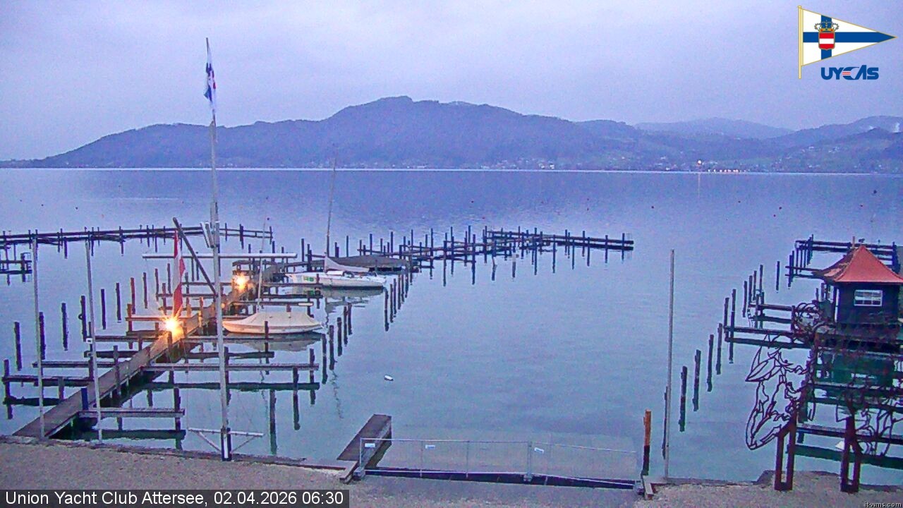 Archiv Foto Webcam Blick vom Union Yacht Club am Attersee