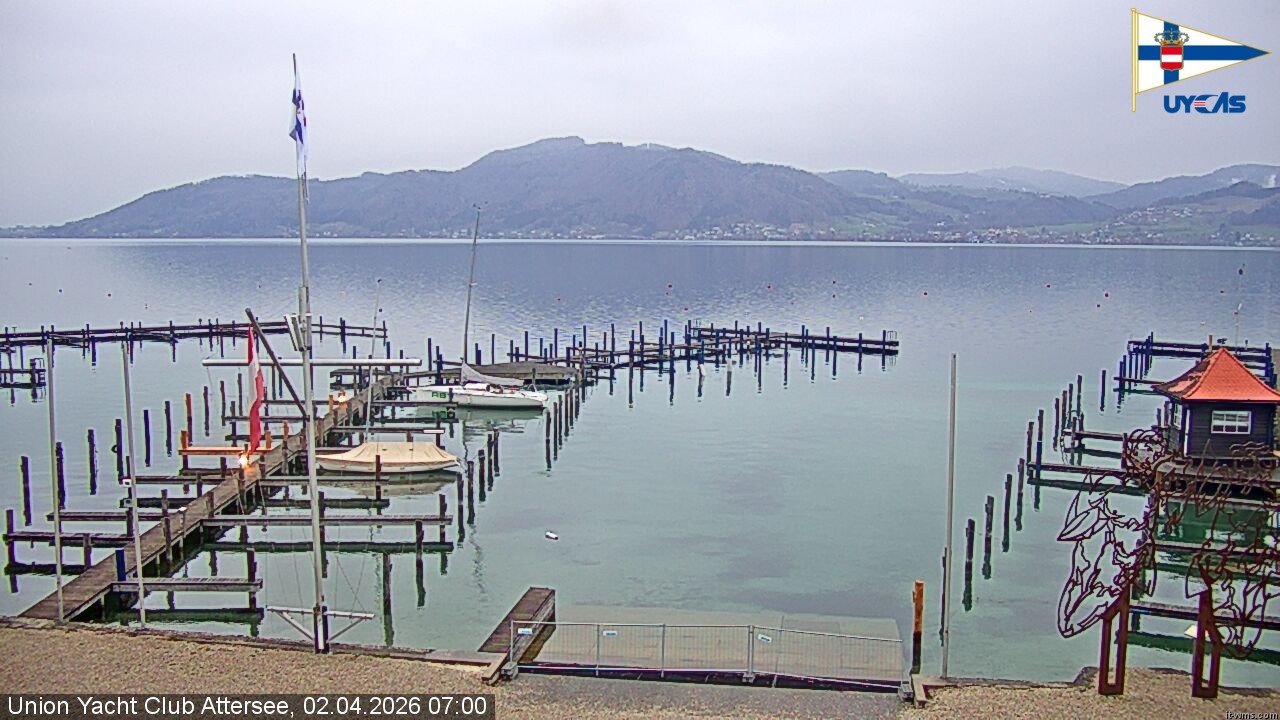Archiv Foto Webcam Blick vom Union Yacht Club am Attersee
