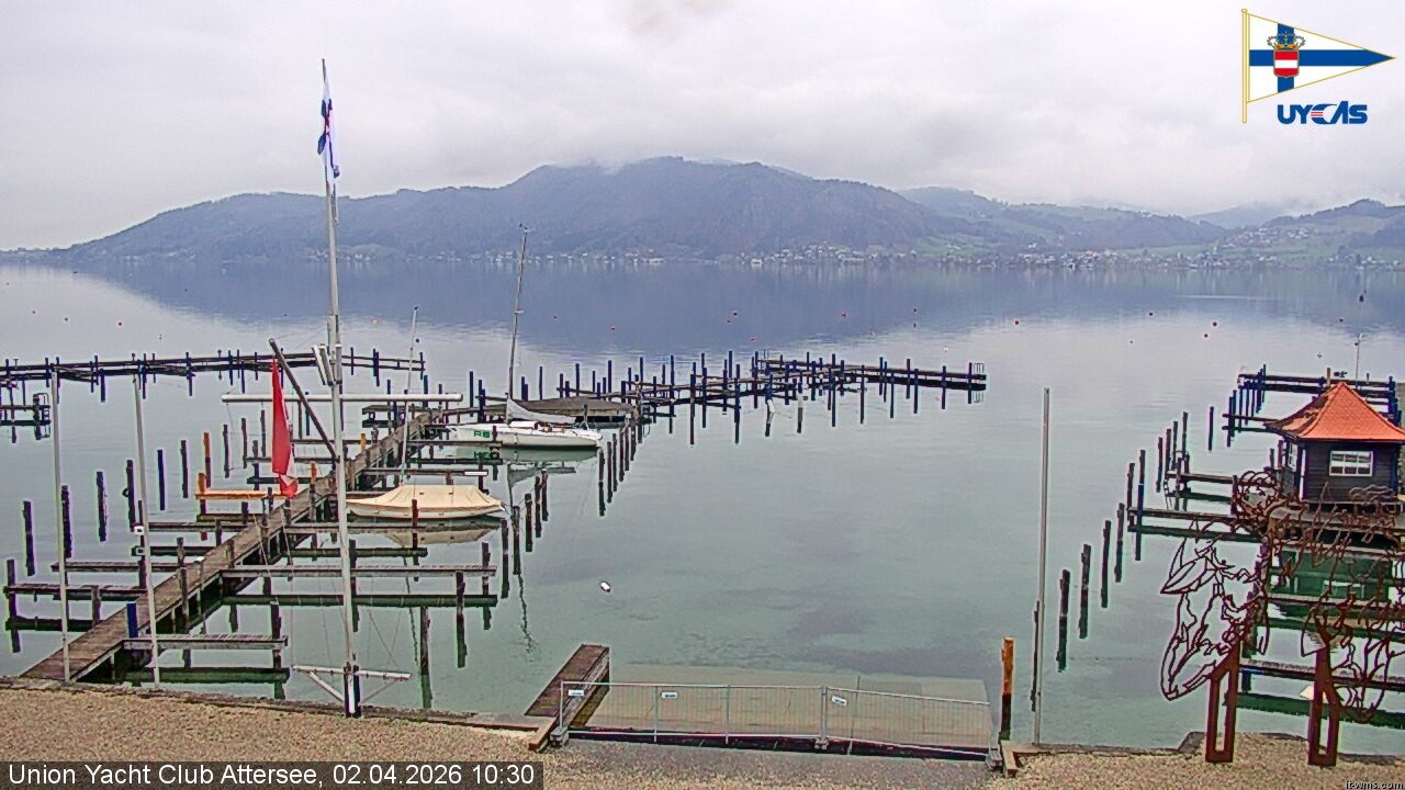 Archiv Foto Webcam Blick vom Union Yacht Club am Attersee