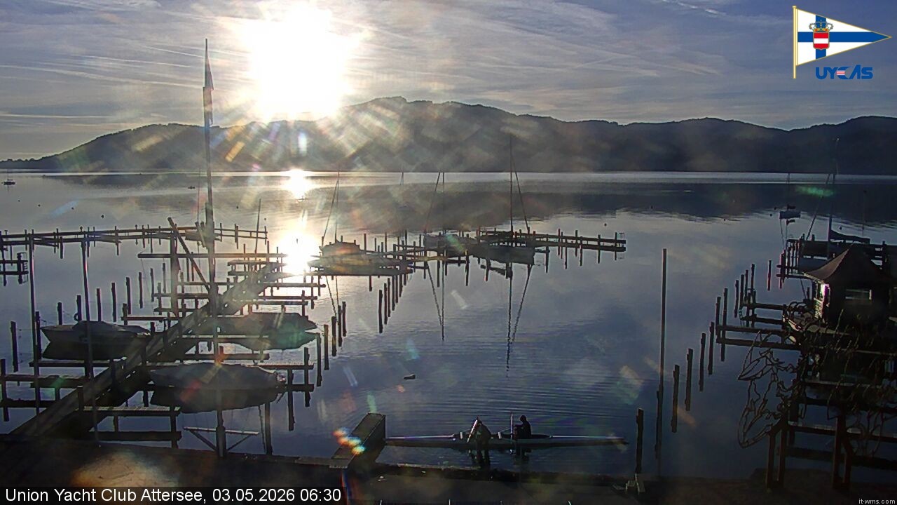 Archiv Foto Webcam Blick vom Union Yacht Club am Attersee