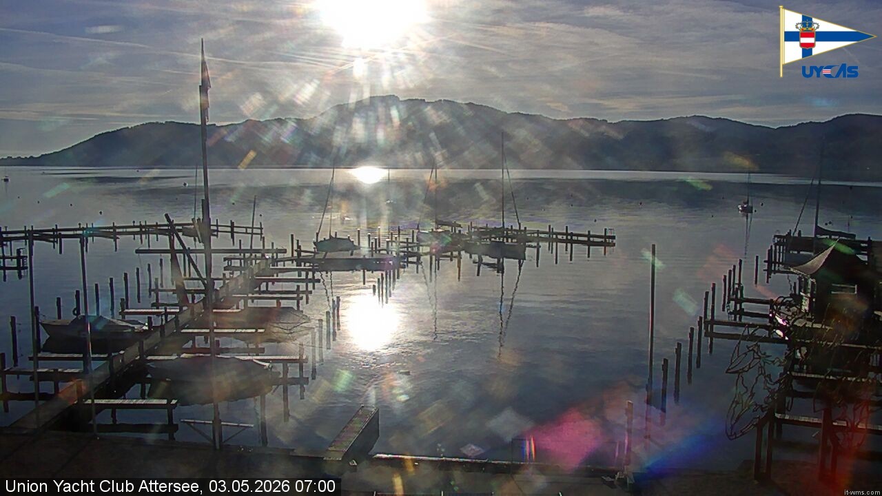 Archiv Foto Webcam Blick vom Union Yacht Club am Attersee