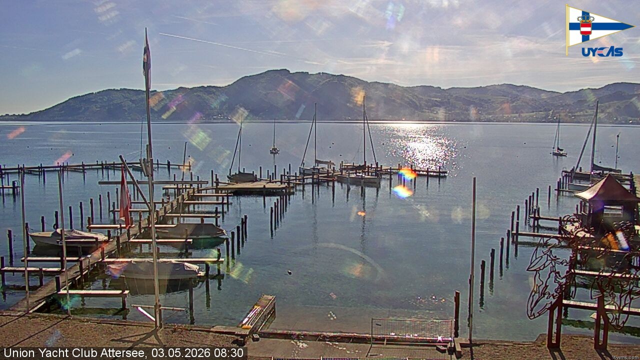 Archiv Foto Webcam Blick vom Union Yacht Club am Attersee