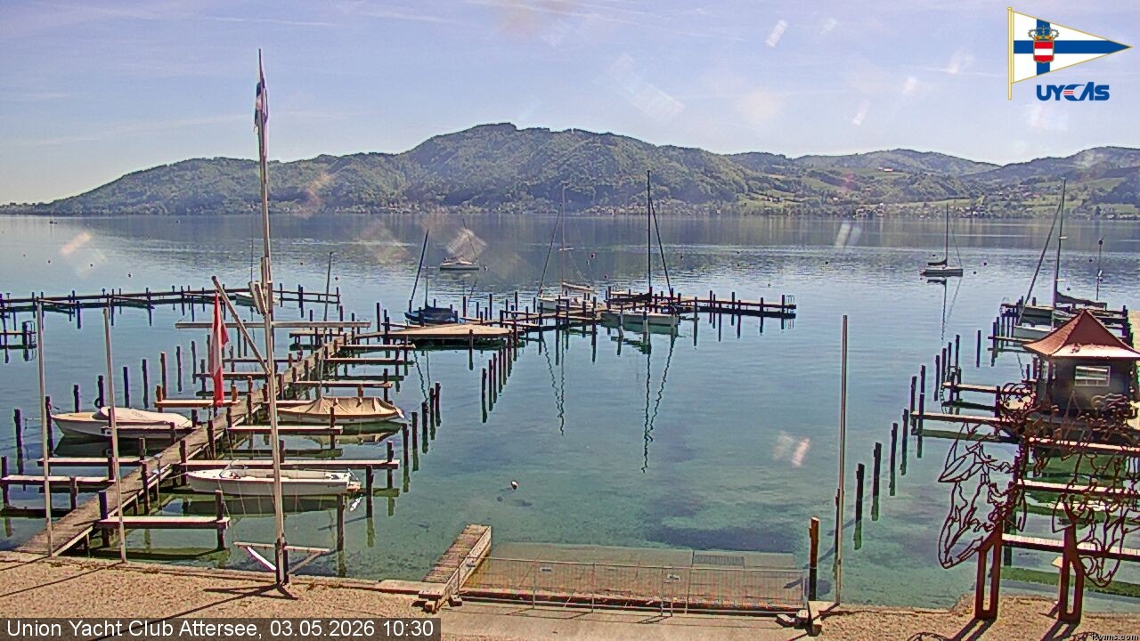 Archiv Foto Webcam Blick vom Union Yacht Club am Attersee