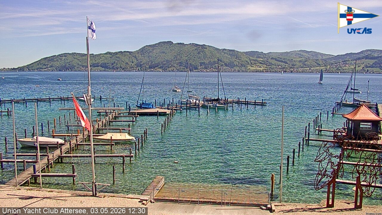 Archiv Foto Webcam Blick vom Union Yacht Club am Attersee