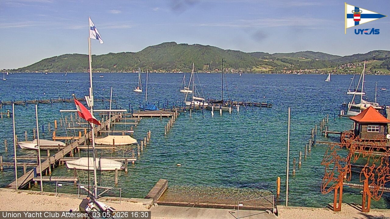 Archiv Foto Webcam Blick vom Union Yacht Club am Attersee