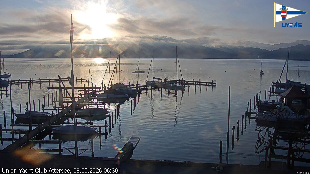 Archiv Foto Webcam Blick vom Union Yacht Club am Attersee