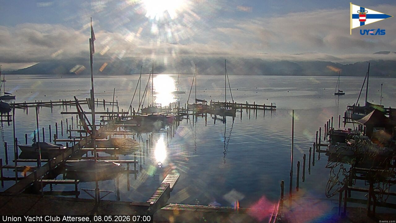 Archiv Foto Webcam Blick vom Union Yacht Club am Attersee