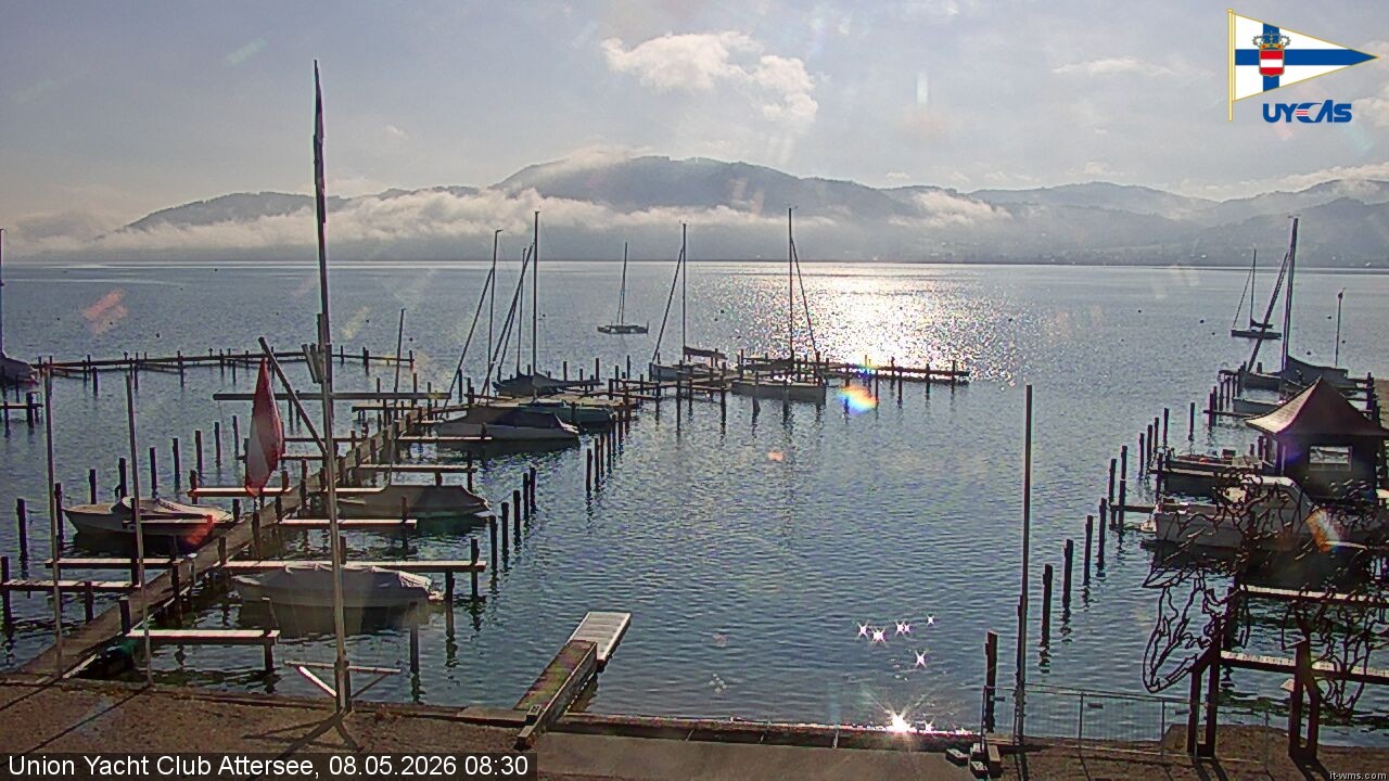 Archiv Foto Webcam Blick vom Union Yacht Club am Attersee