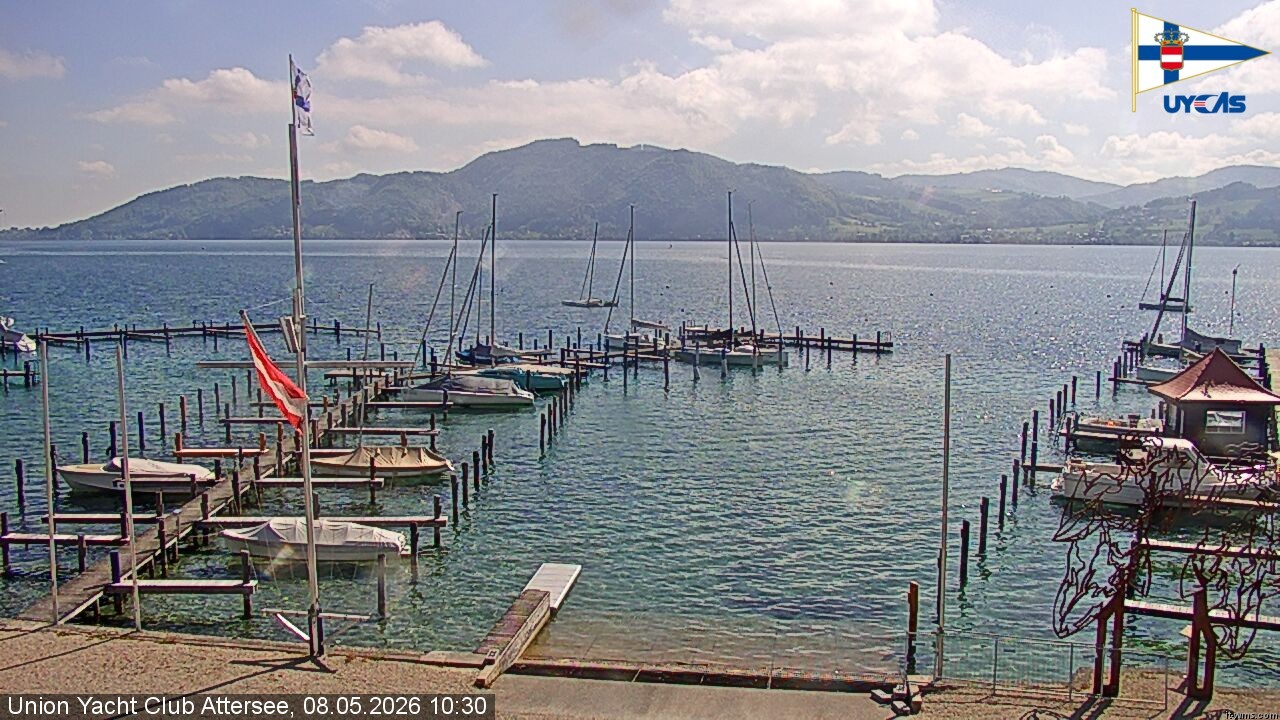 Archiv Foto Webcam Blick vom Union Yacht Club am Attersee