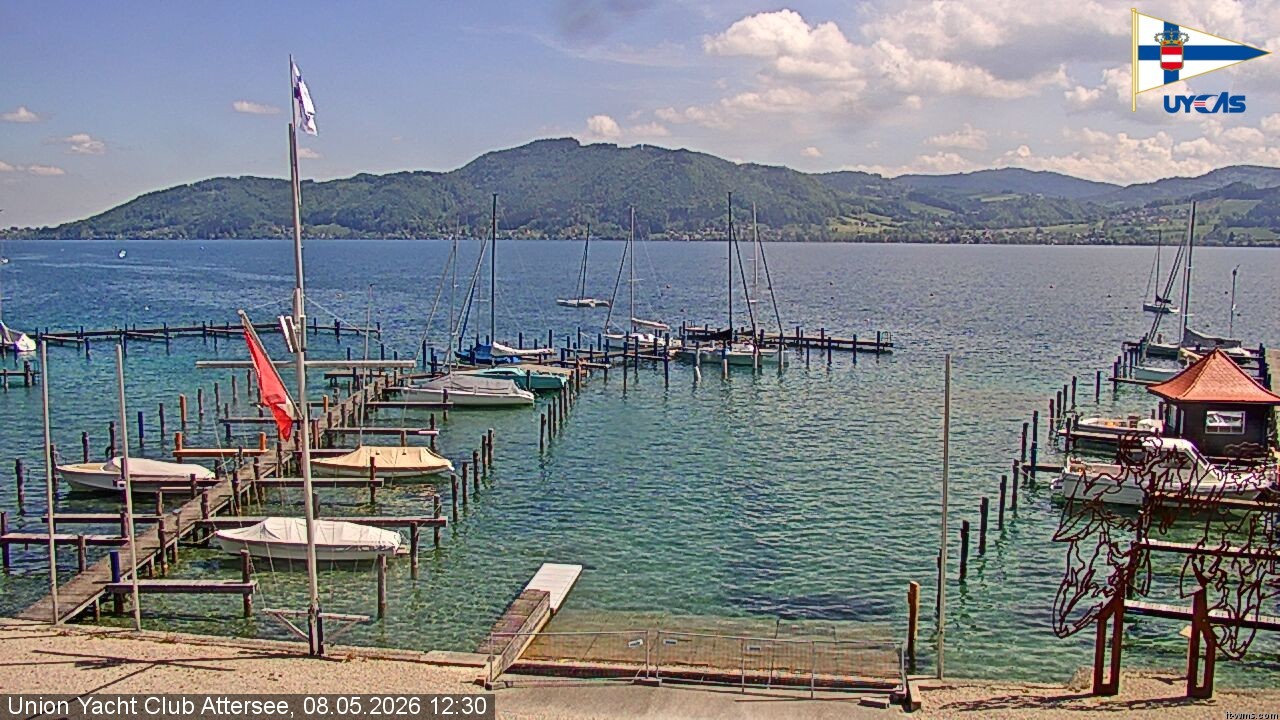 Archiv Foto Webcam Blick vom Union Yacht Club am Attersee