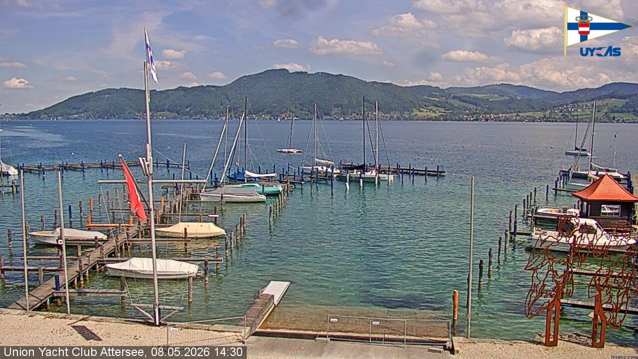 Archiv Foto Webcam Blick vom Union Yacht Club am Attersee