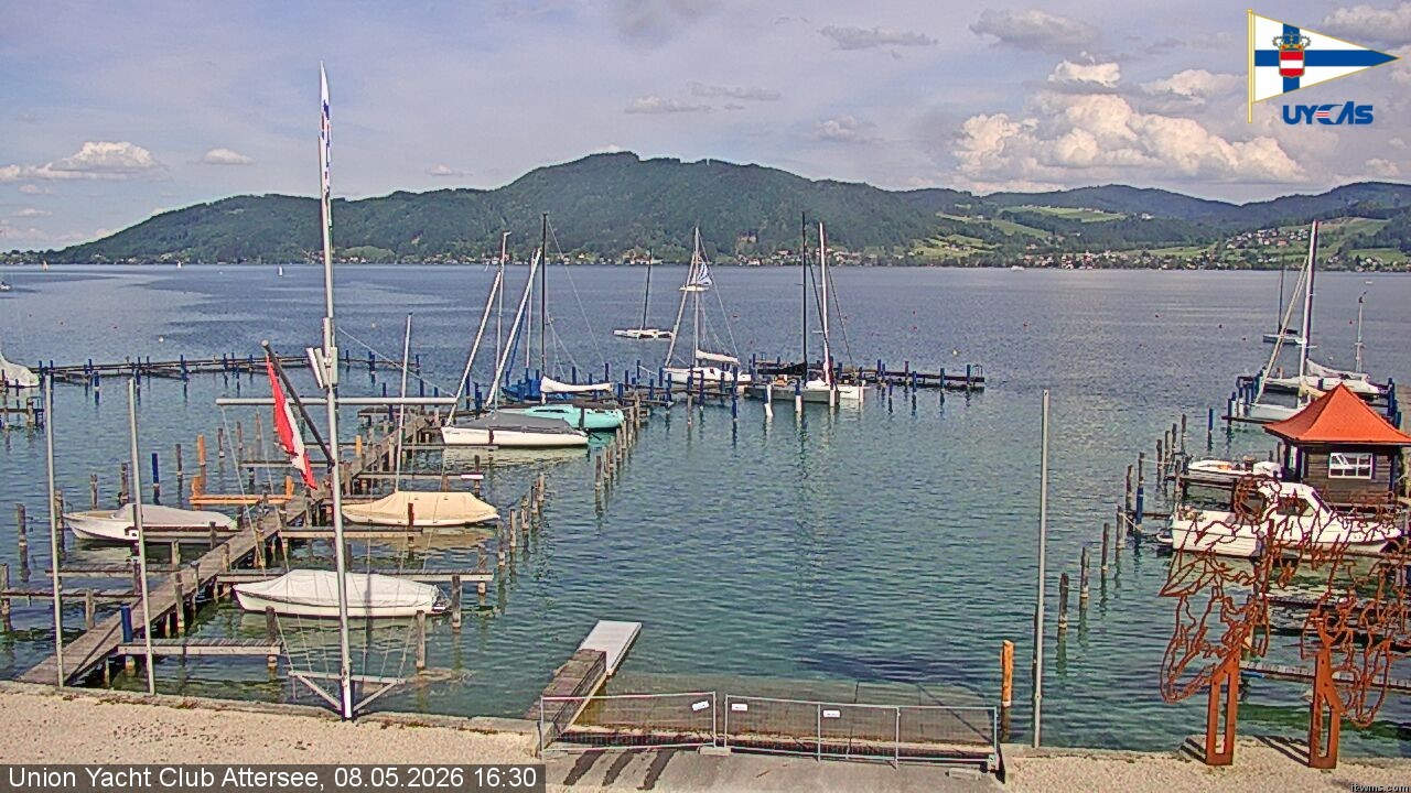 Archiv Foto Webcam Blick vom Union Yacht Club am Attersee