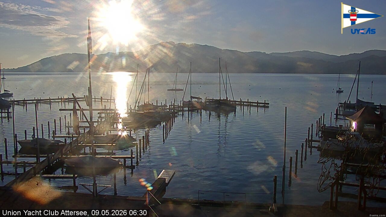 Archiv Foto Webcam Blick vom Union Yacht Club am Attersee