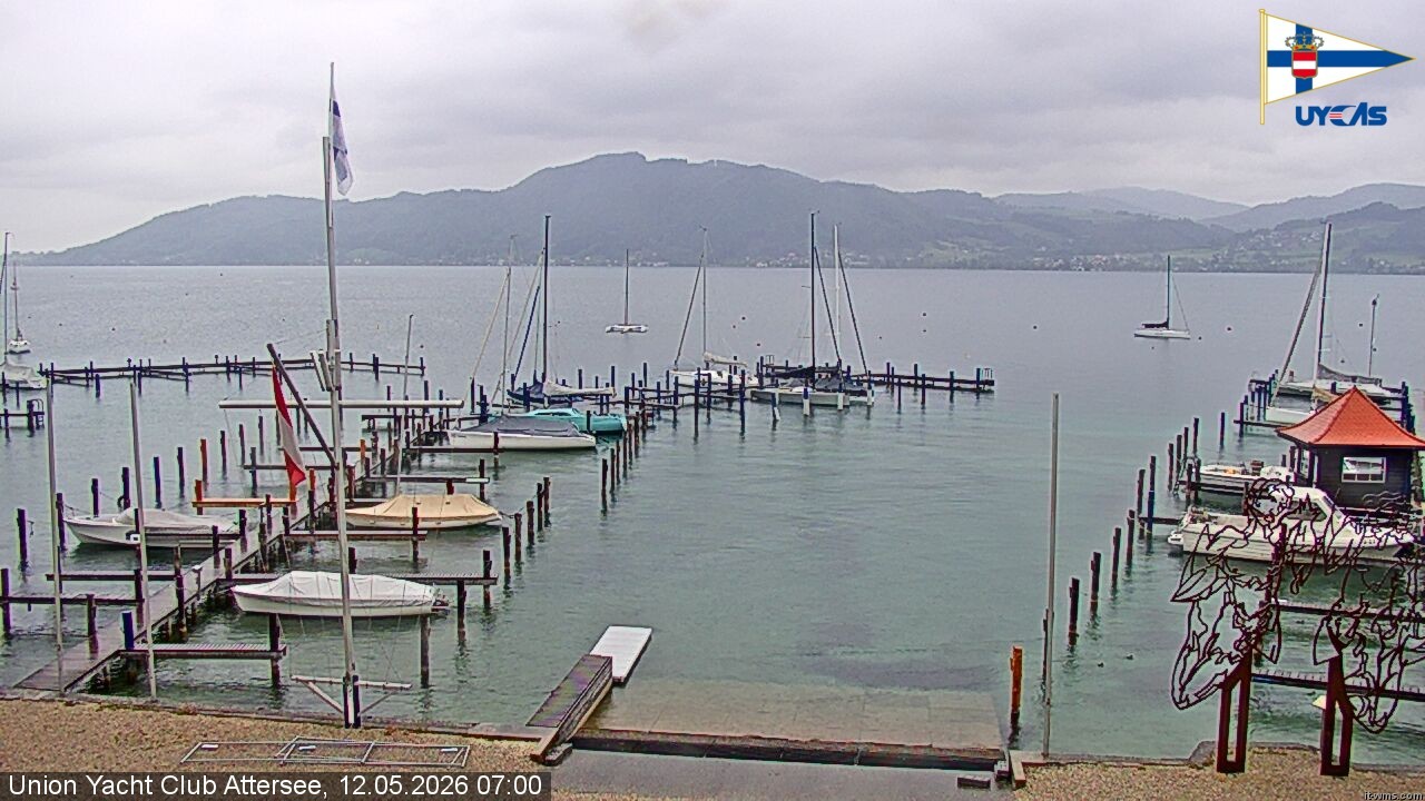 Archiv Foto Webcam Blick vom Union Yacht Club am Attersee