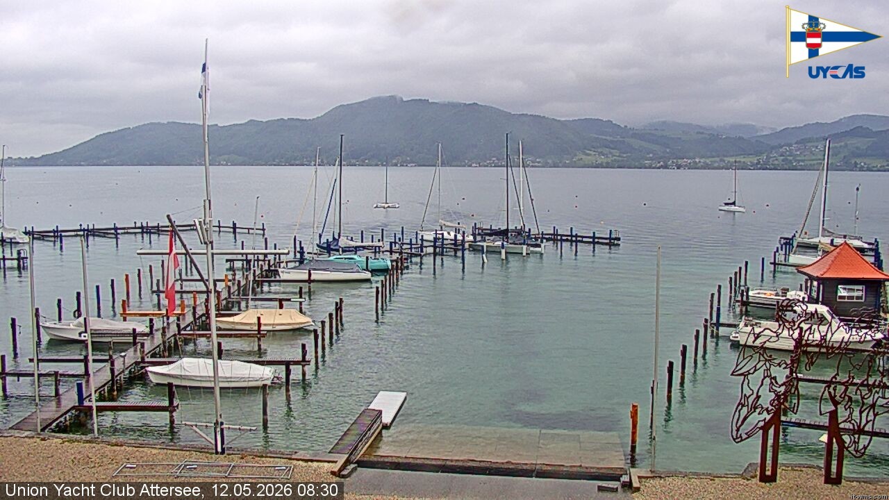 Archiv Foto Webcam Blick vom Union Yacht Club am Attersee