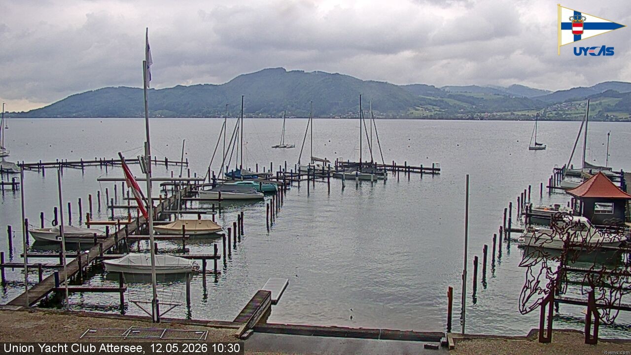 Archiv Foto Webcam Blick vom Union Yacht Club am Attersee