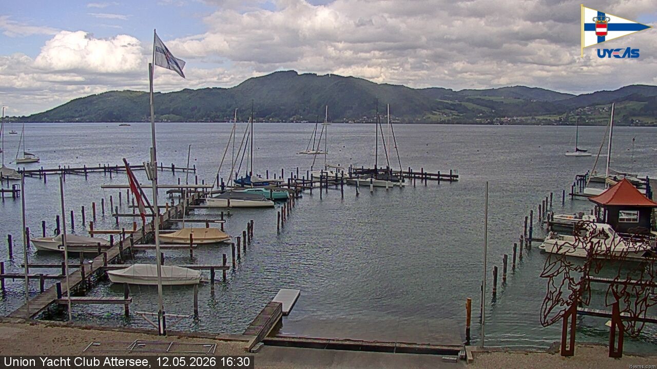 Archiv Foto Webcam Blick vom Union Yacht Club am Attersee